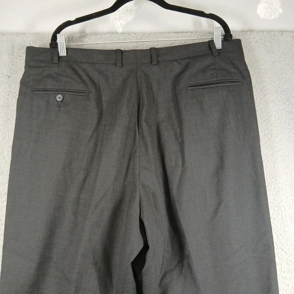 J.B. Britches‎ Nordstrom Dress Pants Men 42x29 Dark Gray Pleated Wool EUC